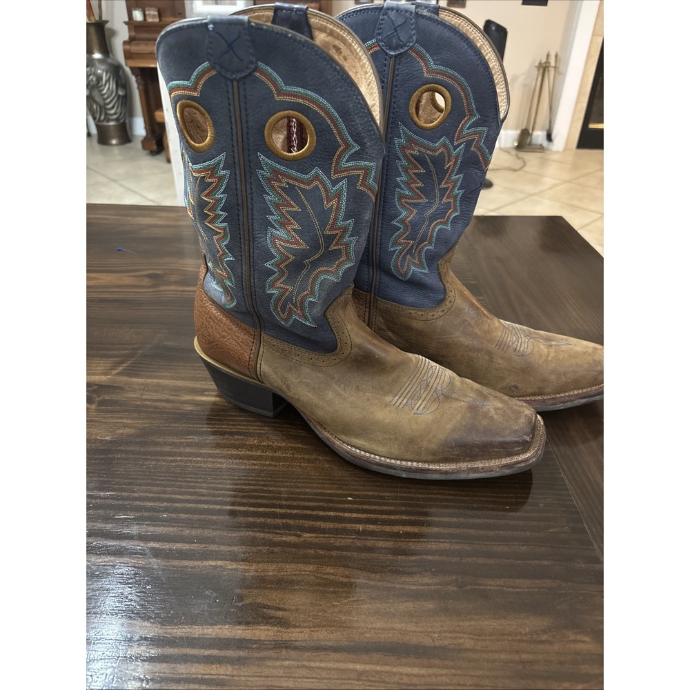 Twisted X Western Work Boots Men SZ 14 D Pull On Square Toe Leather Cowboy Ranch